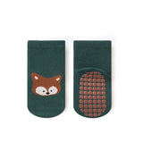 6 Pairs Kids Non-Slip Socks Cute Cartoon Fox and Bear Pattern Childrens Boys Girls Floor Socks Comfortable for Toddler