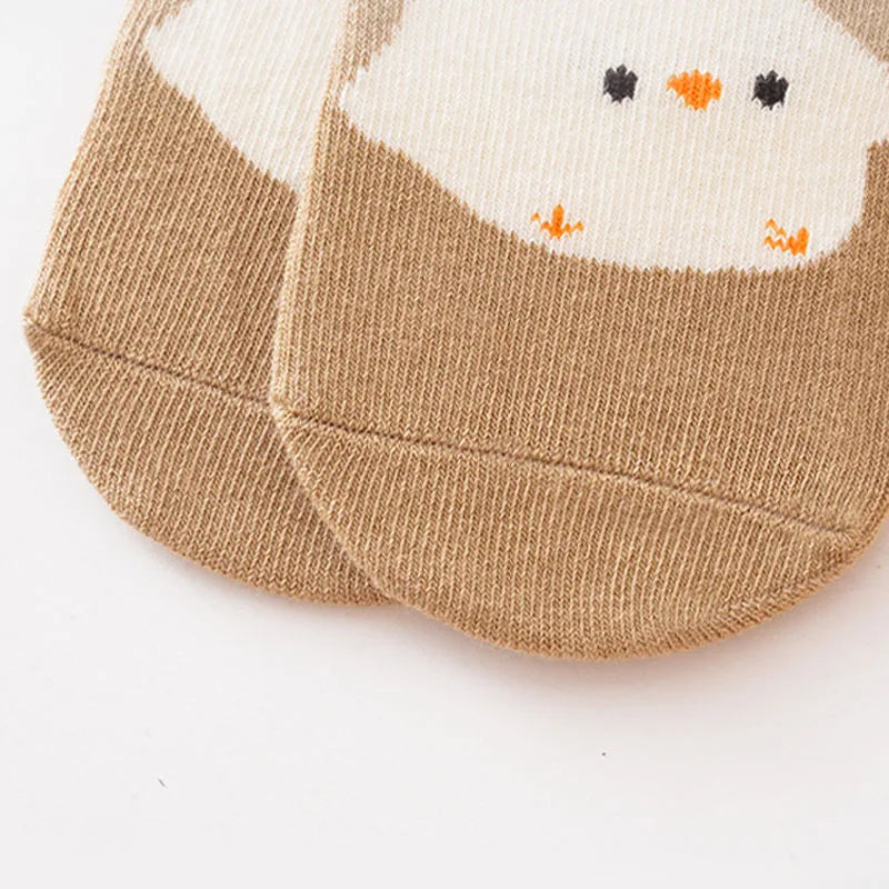 6 Pairs Kids Non-Slip Socks Cute Cartoon Fox and Bear Pattern Childrens Boys Girls Floor Socks Comfortable for Toddler