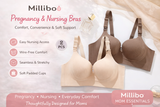 2-pack Millibo Brown + Apricot Women's Pregnancy Nursing Bra Seamless Soft Support